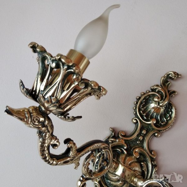 Луксозен аплик за стена-бароков старинен,винтидж,осветтително тяло,лампа, снимка 1