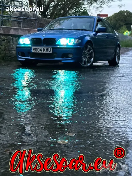 Ангелски очи многоцветни RGB LED Фарове Angel Eyes DRL за кола 2x131 и 2x146 mm за BMW, снимка 1