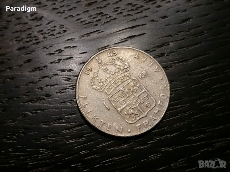 Монета - Швеция - 1 крона  1969г., снимка 1