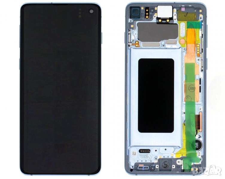 LCD Дисплей С РАМКА за Samsung SM-G973F / GH82-18850C Galaxy S10 / Син / Оригинал, снимка 1