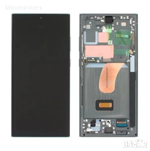 LCD Дисплей за Samsung SM-S918F S23 Ultra 5G 2023 / GH82-30465C / 30466C / Тъч скрийн + рамка / Зеле, снимка 1
