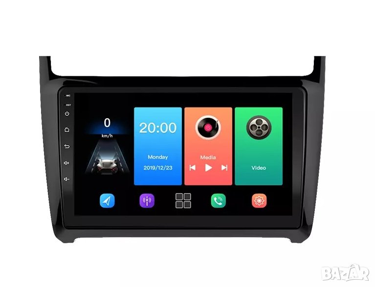 Мултимедия, Двоен дин, за VW Polo, с екран 9", Навигация, за Volkswagen, Поло, радио, плеър, Android, снимка 1