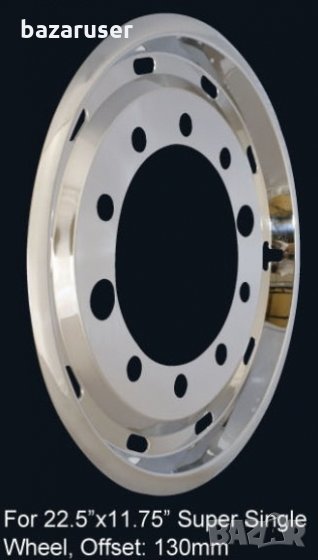 Тас Преден за Камион 22.5" - Хром,22.5”x11.75”,(Scania, DAF, Renault, Iveco), снимка 1