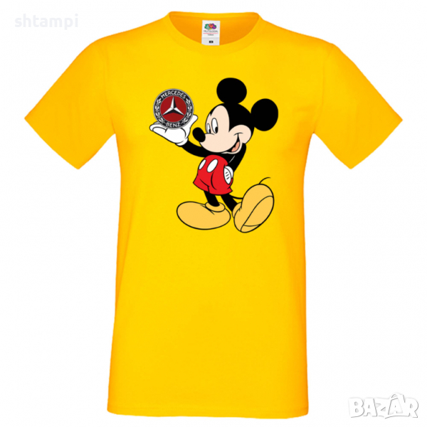 Мъжка тениска Mickey Mouse Mercedes Подарък,Изненада,Рожден ден, снимка 1