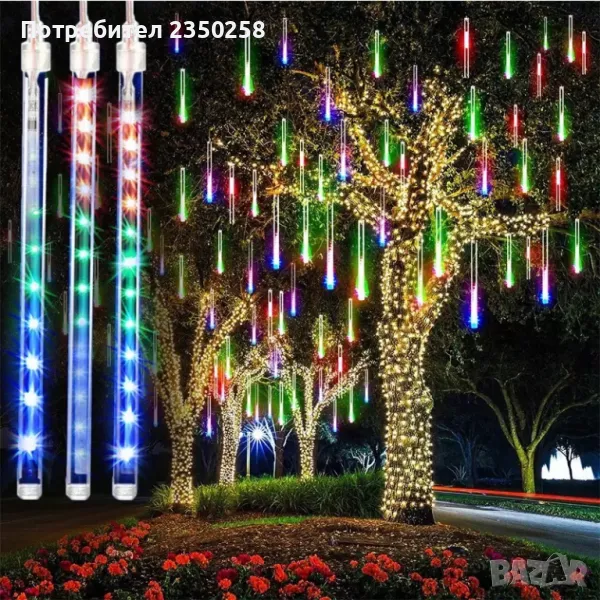 LED Коледни Украси RGB висулки Пура за дърво висяща лампа пури сняг, снимка 1