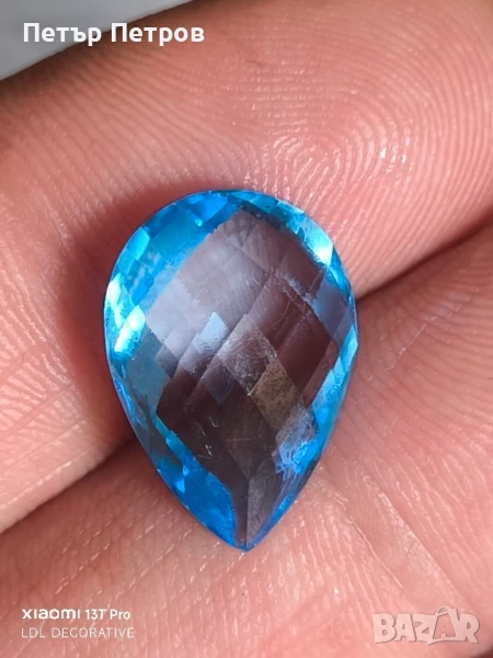 натурален топаз- швейцарско синьо- 11.06 ct, снимка 1