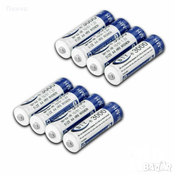 4 бр x AA 3000 mAh 1.2V Ni-MH акумулаторни батерии акумулаторна батерия презареждащи за MP3 фотоапар, снимка 1