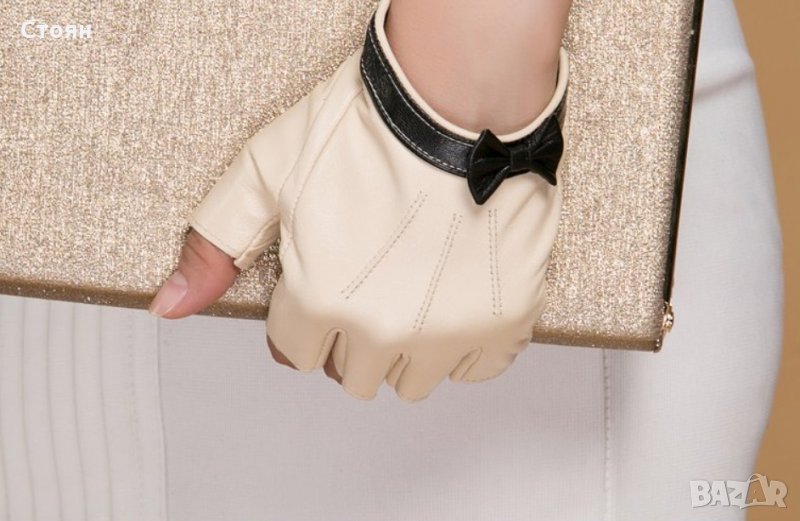 Елегантни дамски ръкавици от естествена кожа, снимка 1