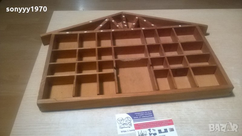 антик-дървена къща-53х37х4см-внос франция, снимка 1