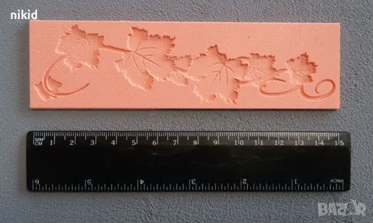 клонка лозови листа листо лозе силиконов молд борд кант форма фондан шоколад декор , снимка 1