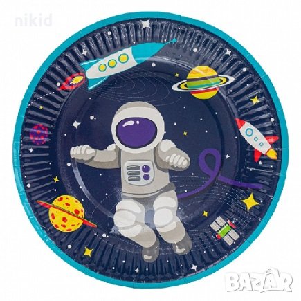 Космос космонавт астронавт ракети 6 бр големи  парти чинии чинийки, снимка 1