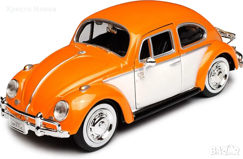Метална количка кола Volkswagen 1:24 Beetle 1966 Фолксваген Бийтъл, снимка 1