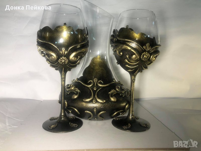 Декантер с две чаши, снимка 1