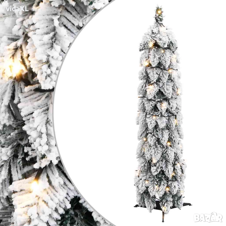 vidaXL Изкуствена осветена коледна елха с 30 LED флокиран сняг 60 см(SKU:357694), снимка 1