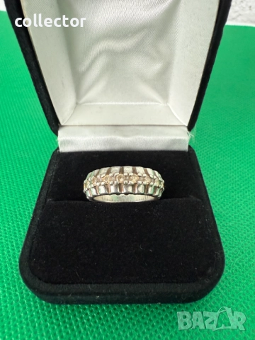 Дизайнерски сребърен пръстен с естествени камъни. №7637, снимка 3 - Пръстени - 52502579