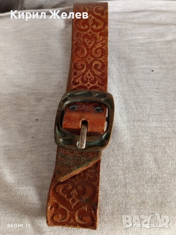 Дамски кожен колан с изрязани шарки и голяма катарама 11845, снимка 7 - Колани - 51893597