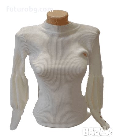 Ефектна блуза от финно плетиво с бухнал ръкав , различни цветове, снимка 6 - Блузи с дълъг ръкав и пуловери - 35645920