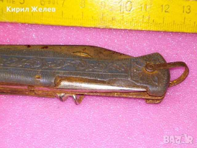 USSR СТАРО РЯДЪК КОЛЕКЦИОНЕРСКИ МОДЕЛ РУСКО РИБАРСКО ДЖОБНО НОЖЧЕ СССР ФЛОРАЛНО ОРНАМЕНТИРАНО 43096, снимка 8 - Колекции - 44041232