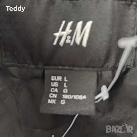 Вълнено бомбър яке H&M, размер L, унисекс, снимка 6 - Якета - 52155561