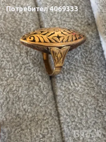 Красив Златен пръстен бадем 6.5гр 14к