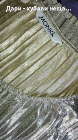 Златист официален топ/блуза с макси размер🌹🍀2XL,3XL🌹🍀арт.2010, снимка 4 - Корсети, бюстиета, топове - 33566649