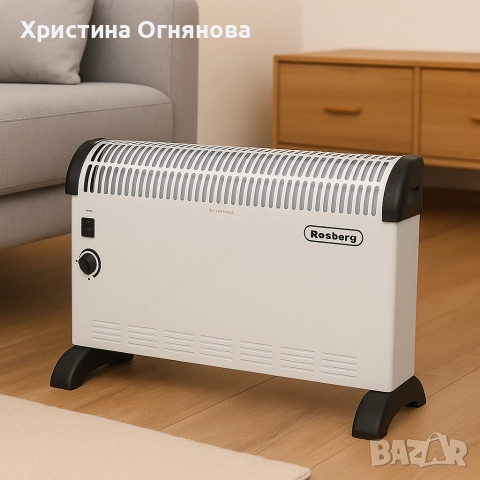 Конвекторна отоплителна печка Rosberg (2000W) и Rosberg (2000W с вентилатор) – 2000W, снимка 2 - Отоплителни печки - 52606172