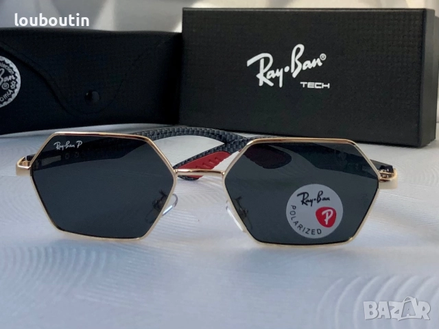 Ray Ban Ferrari мъжки слънчеви очила осмоъгълни с поляризация, снимка 6 - Слънчеви и диоптрични очила - 52916045