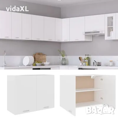 vidaXL Висящ шкаф, бял, 80x31x60 см, ПДЧ(SKU:801276), снимка 4 - Шкафове - 48137969