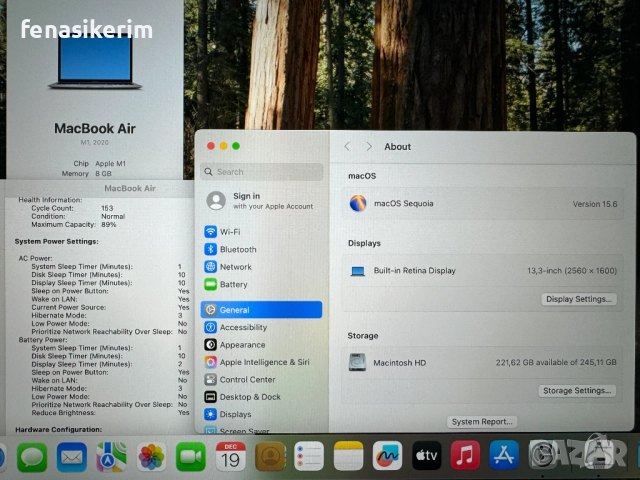 13.3' Apple MacBook Air M1 2020 Space Grey - 8GB RAM/256GB SSD/Бат 12ч., снимка 6 - Лаптопи за работа - 52848169