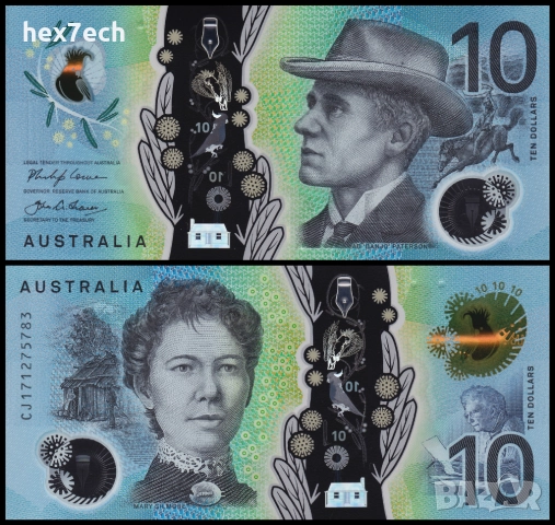 ❤️ ⭐ Австралия 2017 10 долара полимер UNC нова ⭐ ❤️
