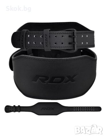6-инчов кожен черен колан за фитнес RDX