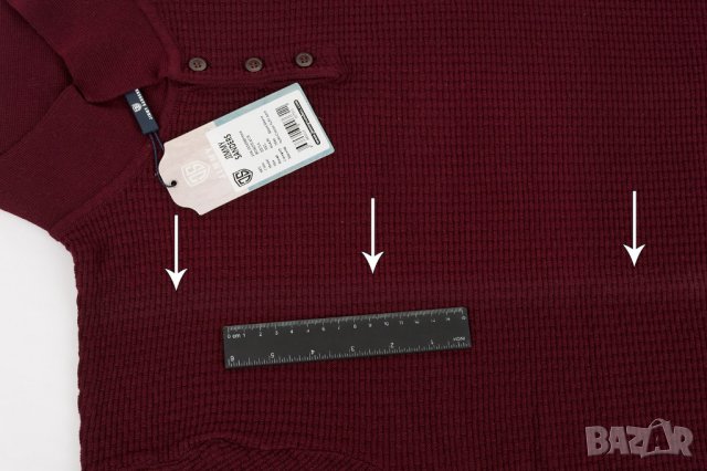 Мъжка блуза с памук в цвят бордо Jimmy Sanders - 3XL, снимка 6 - Блузи - 43084774
