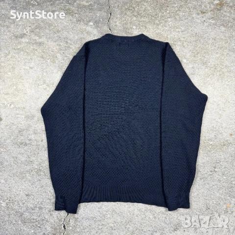 Мъжки пуловер GANT – Тъмносин – Размер L – Вафлена Плетка, снимка 2 - Пуловери - 53483208