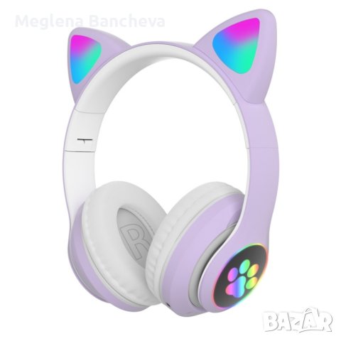 Котешки детски слушалки.Безжични , снимка 2 - Bluetooth слушалки - 43575452