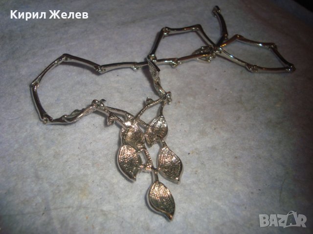 ПРЕКРАСНА КРИСТАЛНА ФЛОРАЛНА АР НУВО СТИЛ ОГЪРЛИЦА КОЛИЕ с БЯЛА ПОЗЛАТА 71861, снимка 10 - Колиета, медальони, синджири - 37851543