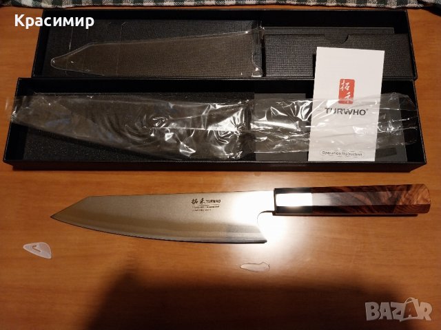 Кухненски нож от Дамаска стомана, снимка 7 - Прибори за хранене, готвене и сервиране - 44014172