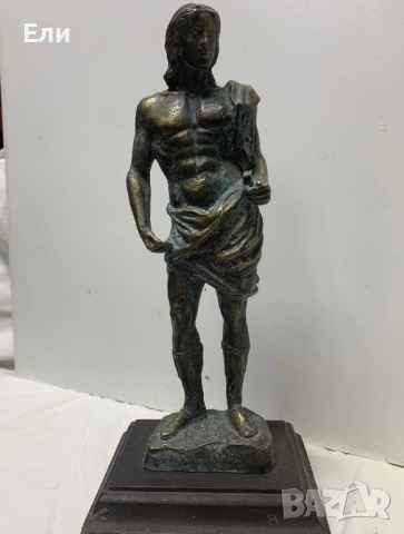 Бронзова статуетка на младеж, снимка 4 - Статуетки - 52567209