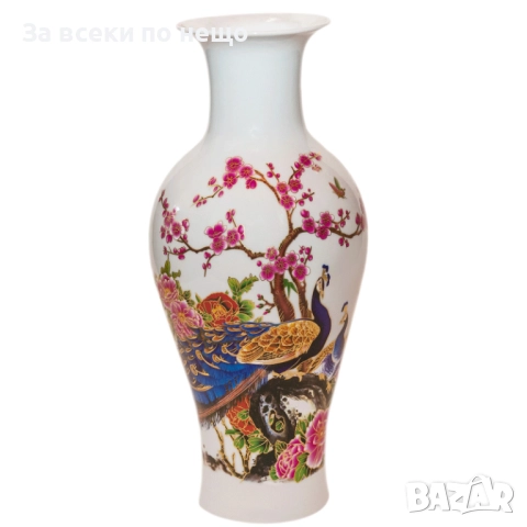 Ваза с черешов цвят и пауни, 2 цвята Код P1490, снимка 3 - Вази - 52338816