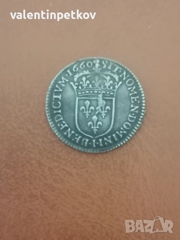 1/12, екю , сребро ЛУИ XIV, , снимка 2 - Нумизматика и бонистика - 52017735