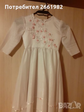 Уникална официална бяла рокля с дантела за специални поводи, снимка 2 - Детски рокли и поли - 33300901