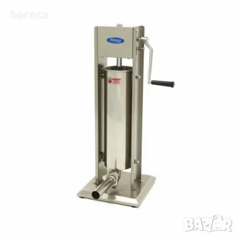 Пълначка за месо и чуроси 7л - ръчна, вертикална - от неръждаема стомана - с включени приставки