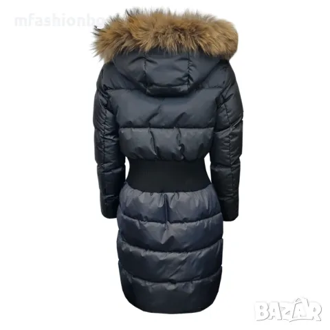 Дълго дамско яке City Angels с вталена кройка, естествен пух от лисица, снимка 4 - Якета - 48698515