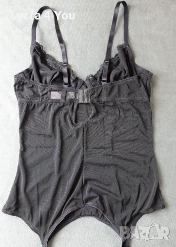 Petite Fleur 75В/C луксозен черен корсет с пришити/вградени жартиери, снимка 15 - Бельо - 43291706