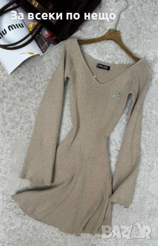 Дамска Рокля С Дълъг Ръкав Плетиво Код SK56, снимка 7 - Рокли - 52474835