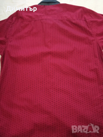 Тъмно червена риза Pierre Cardin - ХЛ, снимка 8 - Ризи - 52008239