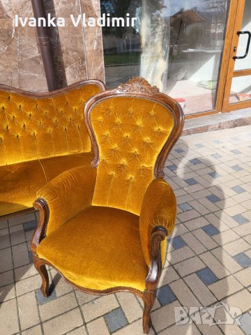 Италианска барокова холна гарнитура , снимка 6 - Дивани и мека мебел - 40260278