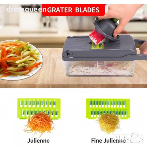 3758 Кухненско ренде за зеленчуци с различни приставки, снимка 14 - Аксесоари за кухня - 38189743