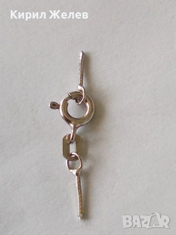 Сребърна карабинка закопчалка 43963, снимка 3 - Колиета, медальони, синджири - 52243586