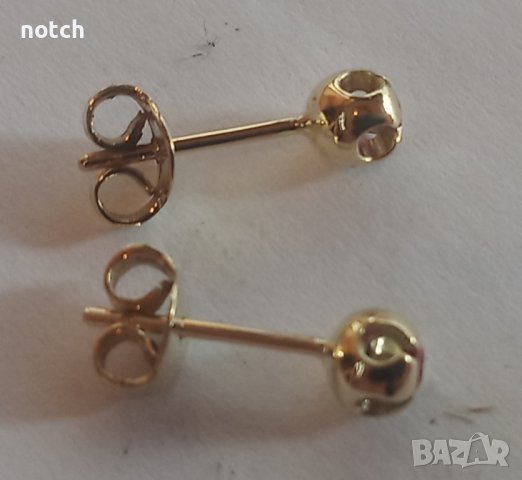 златни обеци с рубини, снимка 2 - Обеци - 43787389