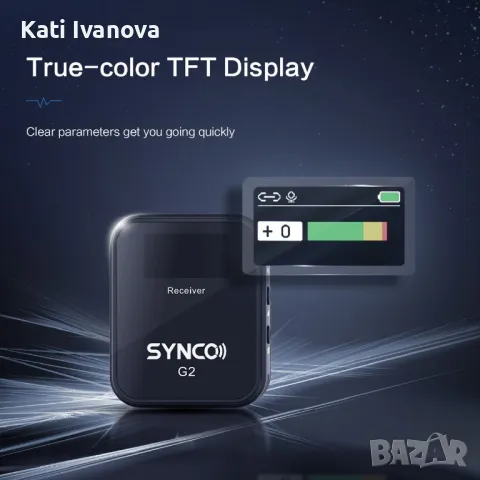 SYNCO G2 A1 2.4G безжична петлична микрофонна система за DSLR смартфон Vlog, снимка 7 - Микрофони - 47868290